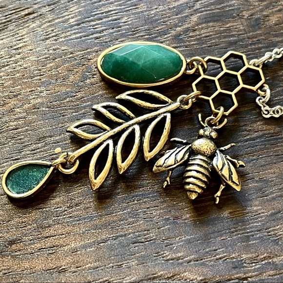 πππSOLDπππLUCKY BRAND Semi precious mixed metals beehive + stone long lay - Picture 6 of 11
